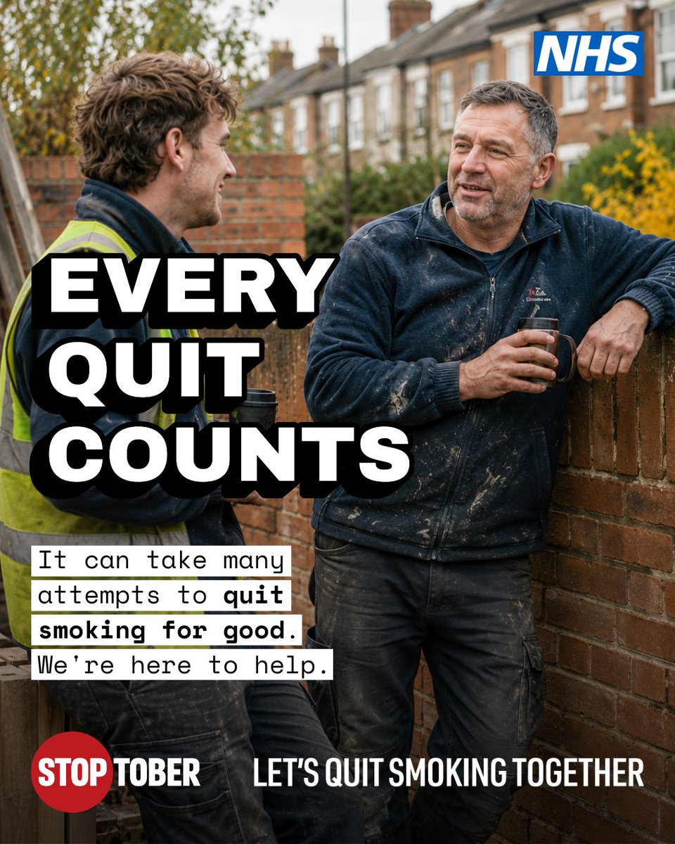 PartnershipSWK's tweet photo. Stoptober is nearly here #Southwark. Every time you try to quit smoking brings you closer to quitting for good, and we're here to help. Let's quit smoking together this October. 

And for #Southwark Stop Smoking Services: 📲 Call 0333 005 0159 https://t.co/U5hDnBAdWc