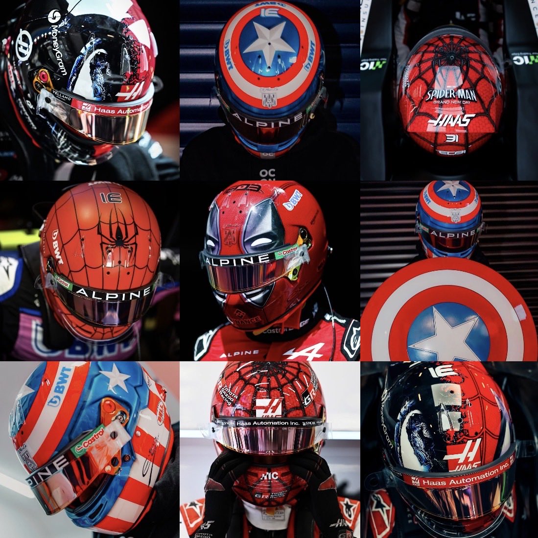 spideyoscwdc's tweet photo. WAIT IF ESTEBAN ACTUALLY LEAVES F1 WHO WILL MAKE ALL THE SPIDEY/MARVEL HELMETS NOW!? https://t.co/mpz8v03FvD