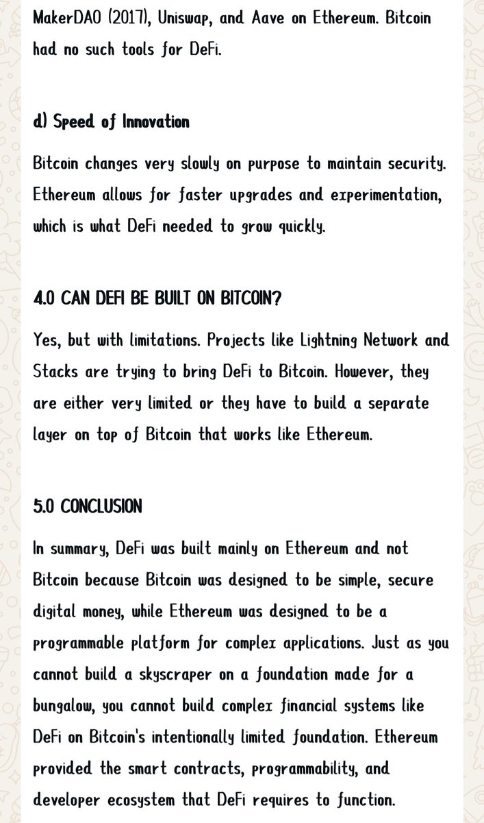 Ytoyin's tweet photo. Class 4: Assignment 2
Topic: Why was Defi mainly built on Ethereum and not Bitcoin.
@itsSh0la
@CyrusOlogun
#CryptoWithShola https://t.co/mWDmESVH4o