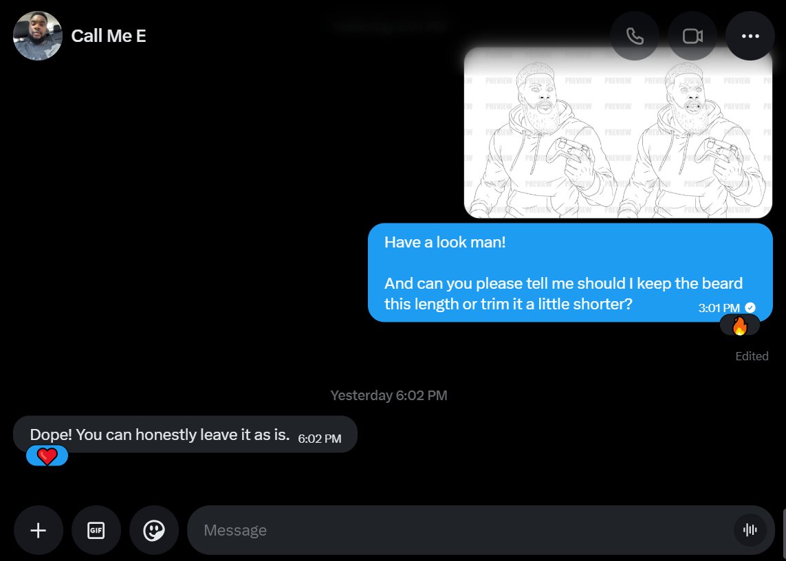 its_jaydenn_co's tweet photo. Client ( @ezdelfresco ) reaction says it all 🔥 

“Dope! You can honestly leave it as is.”

Always appreciate feedback like this 🙌🏽 https://t.co/OSsKq9ZYC4