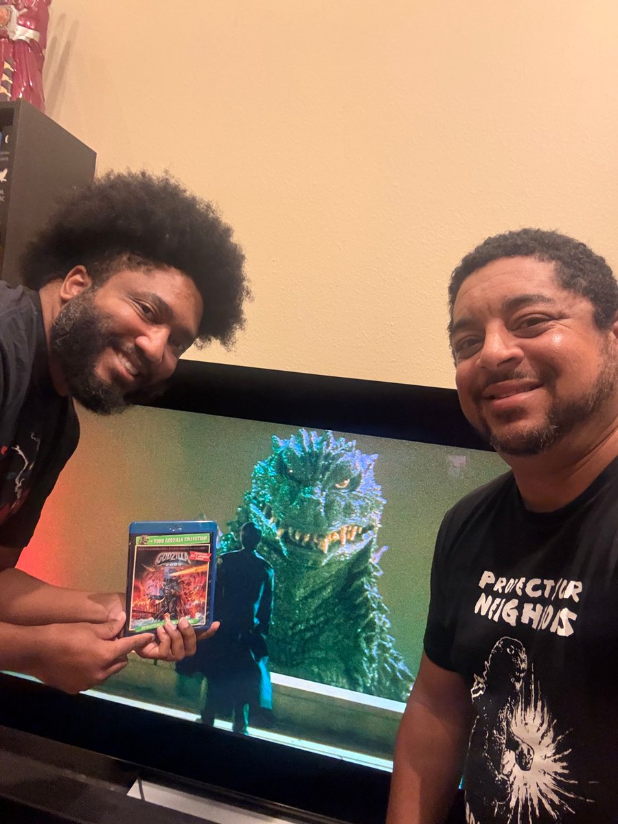 BlkGodzillaTalk's tweet photo. We're gonna party like it's 1999. We're watching Godzilla 2000 this week! #2BlackGuysTalkGodzilla https://t.co/Kk9Q8nO71y