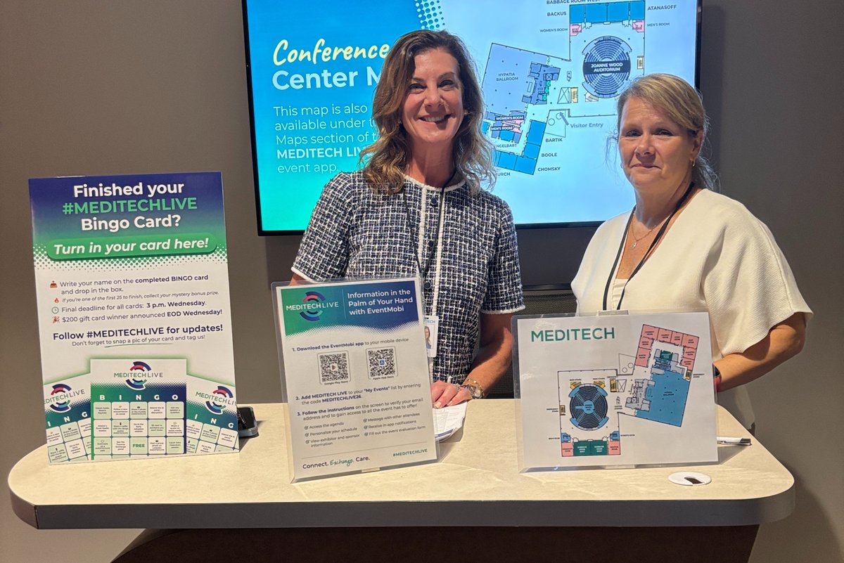 MEDITECH's tweet photo. Make the most of your break time today at #MEDITECHLIVE! Stop by our networking area and MEDITECH Lounge to connect, catch up, and collaborate. See the latest #AI innovations in action. Grab a coffee, stop by during the break, and let’s connect! ☕🤝 https://t.co/lZeCCNEFGa