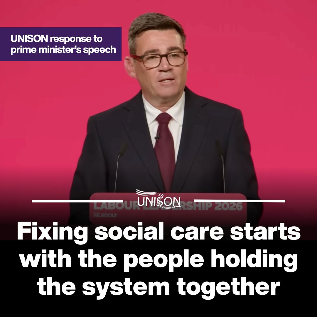 unisontheunion's tweet photo. 📢✊ Fixing social care starts with the people holding the system together.

@AndreaEganGS responds to the PM’s #Lab26 speech, calling for better pay and conditions and a reversal of plans to make migrant care workers wait 15 years for settlement.

https://t.co/DJ1sjS53sF https://t.co/dNEvWDhvc5