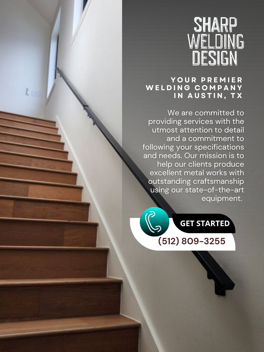 SharpWelding's tweet photo. Supportive railings can improve comfort and safety for stairs and pathways. We create handrails built to fit your space and daily needs. Give us a ring at (512) 809-3255 to review your installation plans. #Handrails #EntrySafety
https://t.co/DNsLu0ScON https://t.co/xPjPktOlgr
