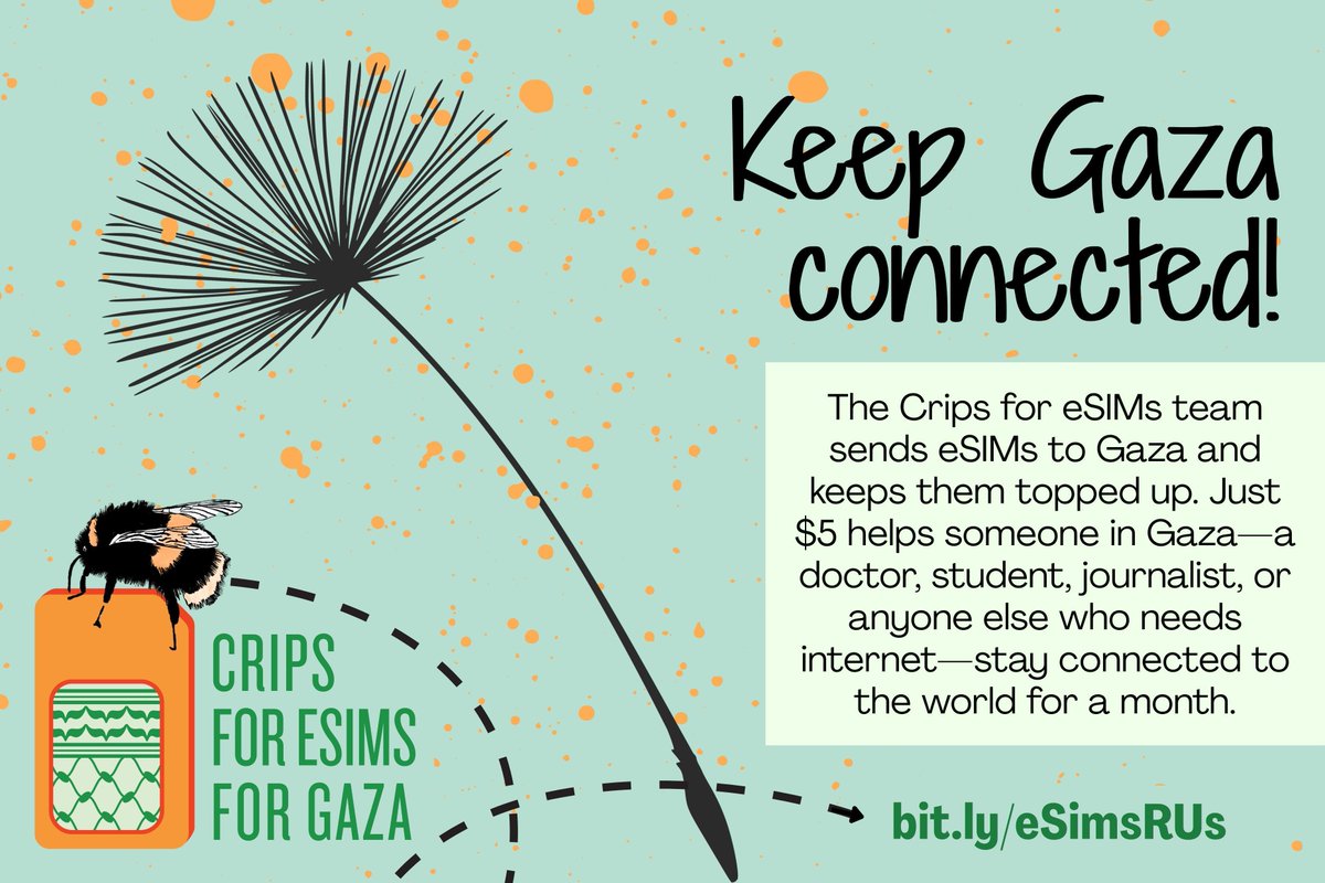 Crisps4eSims's tweet photo. We're in the red! Crips for eSIMs has been helping a hospital run + students take exams. We need YOUR HELP to sustain connection in Gaza!

Make a recurring pledge to keep it going 🧡 

USD: https://t.co/B8D9g7lm6n
GBP: https://t.co/jWb5qn7Wbx 
CAD/other: https://t.co/jvIqBw14gN https://t.co/yhVNgbRxXP