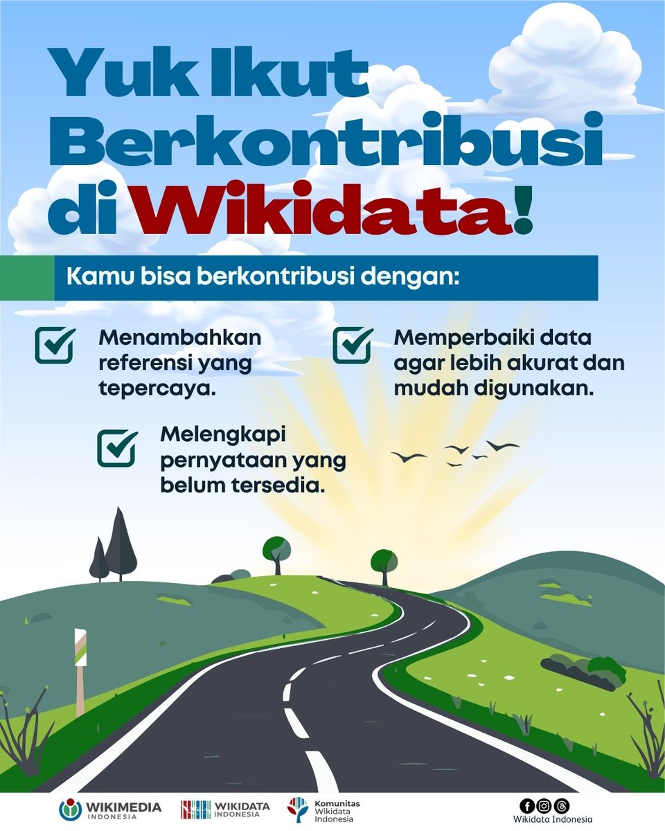 wikidataid's tweet photo. ✨ Mari berkontribusi untuk Membebaskan Pengetahuan!
Ada kendala saat mendaftar? Tulis pertanyaanmu di kolom komentar, ya! 👇
#komunitaswikidataindonesia
#Wikidata
#wikidataid
#BebaskanPengetahuan
#Indonesia https://t.co/EDgFfiOIdT