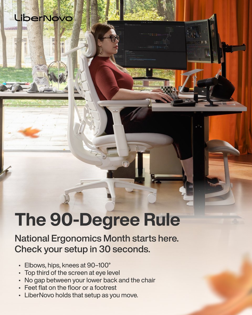 LiberNovo's tweet photo. 🍂This fall, find the support that fits the way you actually sit.

Fall Prime Sale is live — save up to 37% off. 💰

The whole lineup is on sale, from everyday comfort to bigger builds.

Shop the sale → Link in bio.

#LiberNovo #FallPrimeSale #ErgonomicChair #DeskSetup https://t.co/zymtBZ6rZs