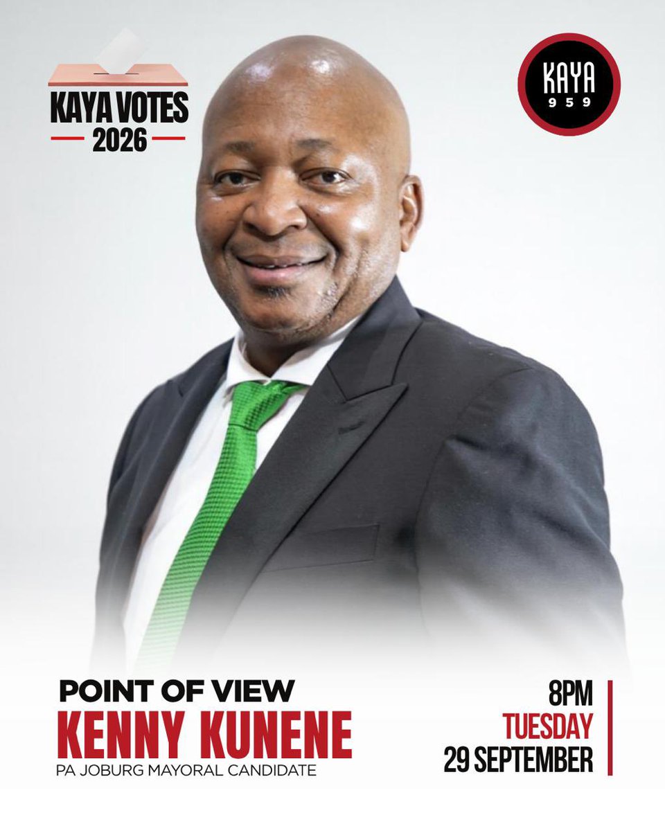 OnsBaizaNie's tweet photo. π’ Johannesburg, itβs your time to hear directly from your Mayoral Candidate.
Join @Kenny_T_Kunene tonight for Point of View at 8PM on @KayaON959. π₯
Donβt miss the conversation. ππΎ
#Vision2026 #OnsBaizaNie #MaakToe https://t.co/BD7BwPxUZO