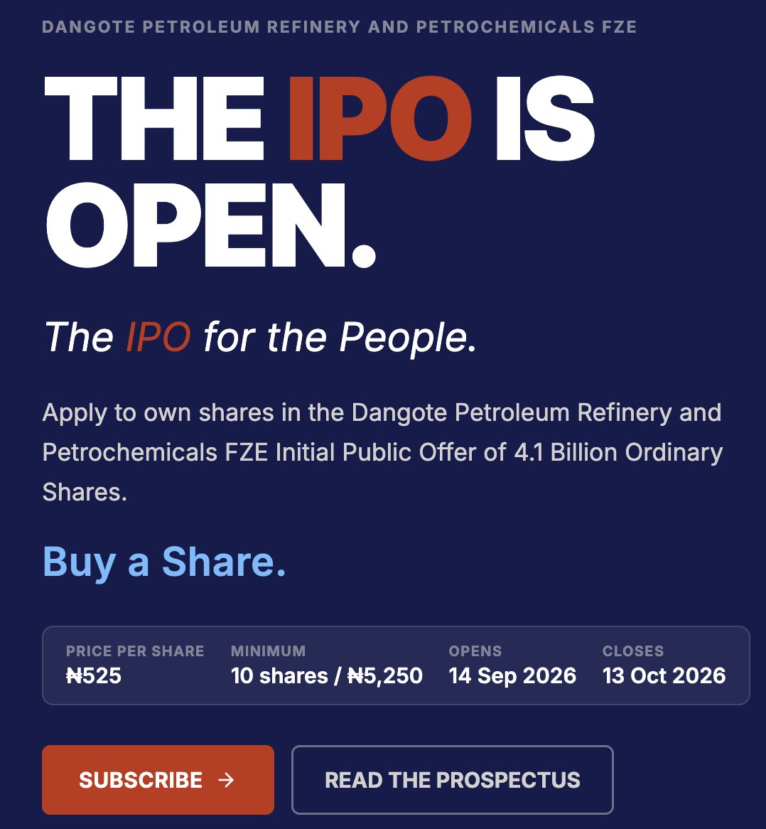 asemota's tweet photo. Did the Dangote IPO change the nature of retail participation in the Nigerian capital market forever? If all platforms are shilling Dangote IPO collections like this, what stops them from being broker/issuing-house interfaces for other transactions? The Issuing house sponsorship model of retail platforms is very, very interesting.

Why can't I also load my HISA or Bamboo wallet from roadside agents or third-party apps for a tiny processing fee? Maybe we should build an interface for third-party agents to register as collecting agents for capital market transactions using the same model we built for payments.

Banks engage in a lot of capital market activity as part of their private and investment banking mandates, but it is usually for HNIs and corporates. I think something may have been unlocked here without people realizing it.

The agency model has come to capital markets without people knowing. Let's hope it won't become as skewed towards self-serving activity as POS agents did. 

@eldivine @investbamboo @theflutterwave
