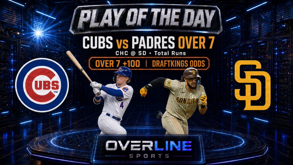 OverlineSports's tweet photo. Data Driven Play of the Day (2-5)

#Cubs #Padres

Over 7 (+100)

#MLB https://t.co/QpmEwr0yMH