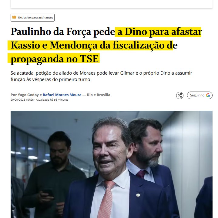 EnioViterbo's tweet photo. Eu evito muito banalizar determinadas expressões e conceitos jurídicos-políticos, mas dessa vez eu vou ser bem claro:

O Paulinho da Força, aliado do ministro Alexandre de Moraes e Gilmar Mendes, pedir para Flávio Dino afastar Kassio Nunes Marques(PRESIDENTE DO TSE) e André Mendonça(VICE-PRESIDENTE DO TSE) é uma tentativa de GOLPE contra as eleições e deve ser assim entendida pela Justiça Eleitoral, pelo Supremo Tribunal Federal e pelo Ministério Público.

Repito: GOLPE.