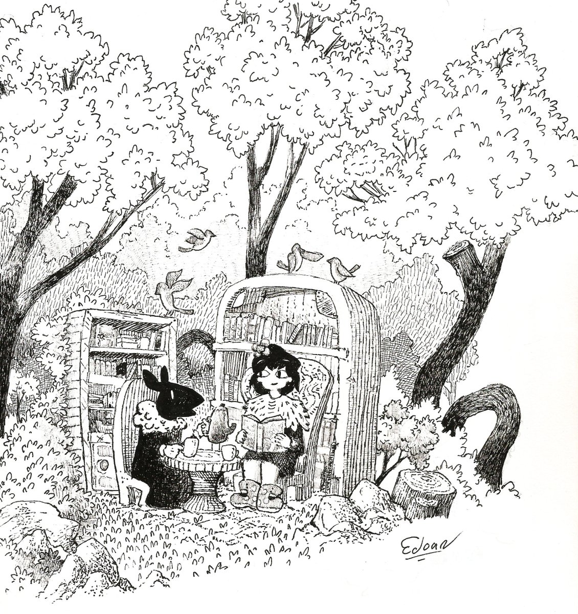EdoanArtes's tweet photo. Tea time.

#art #drawing #inking #inkdrawing #inkart https://t.co/FyBYwT08xf