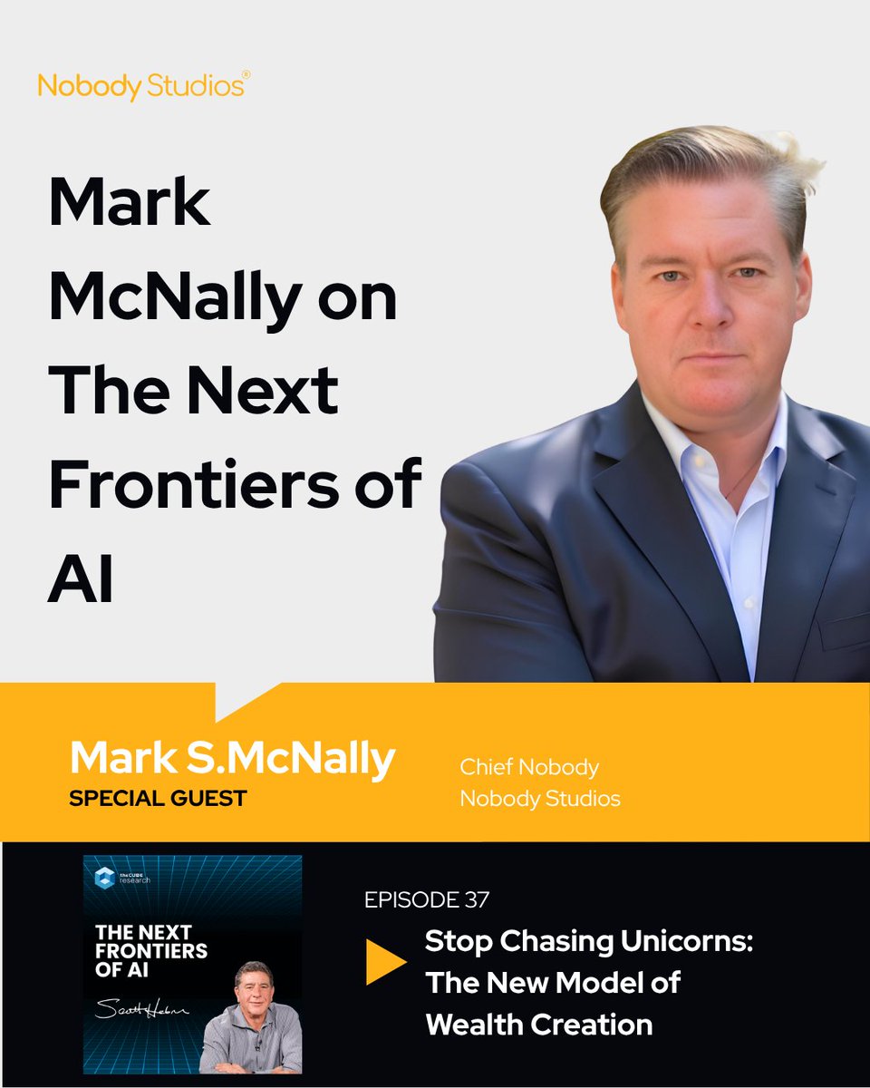 NobodyCrowd's tweet photo. What if the biggest opportunity in AI isn’t building the next unicorn?

Chief Nobody Mark McNally joined Scott Hebner on The Next Frontiers of AI to talk about how AI is changing the economics of building companies.

🎙️ Watch here: https://t.co/6bgoLCsiYX 

#NobodyStudios https://t.co/FMx2RfnteB