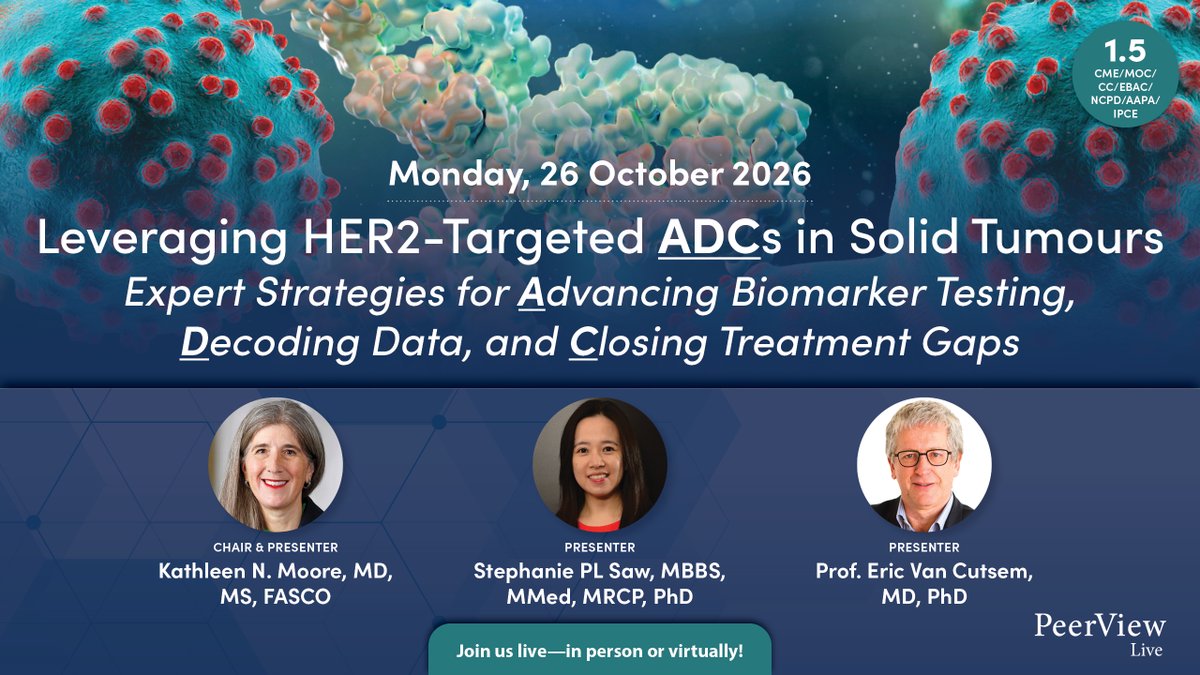 PeerView ESMO 2026 slide: 1.5 CME/MOC/CC/EBAC/NCPD/AAPA/IPCE
