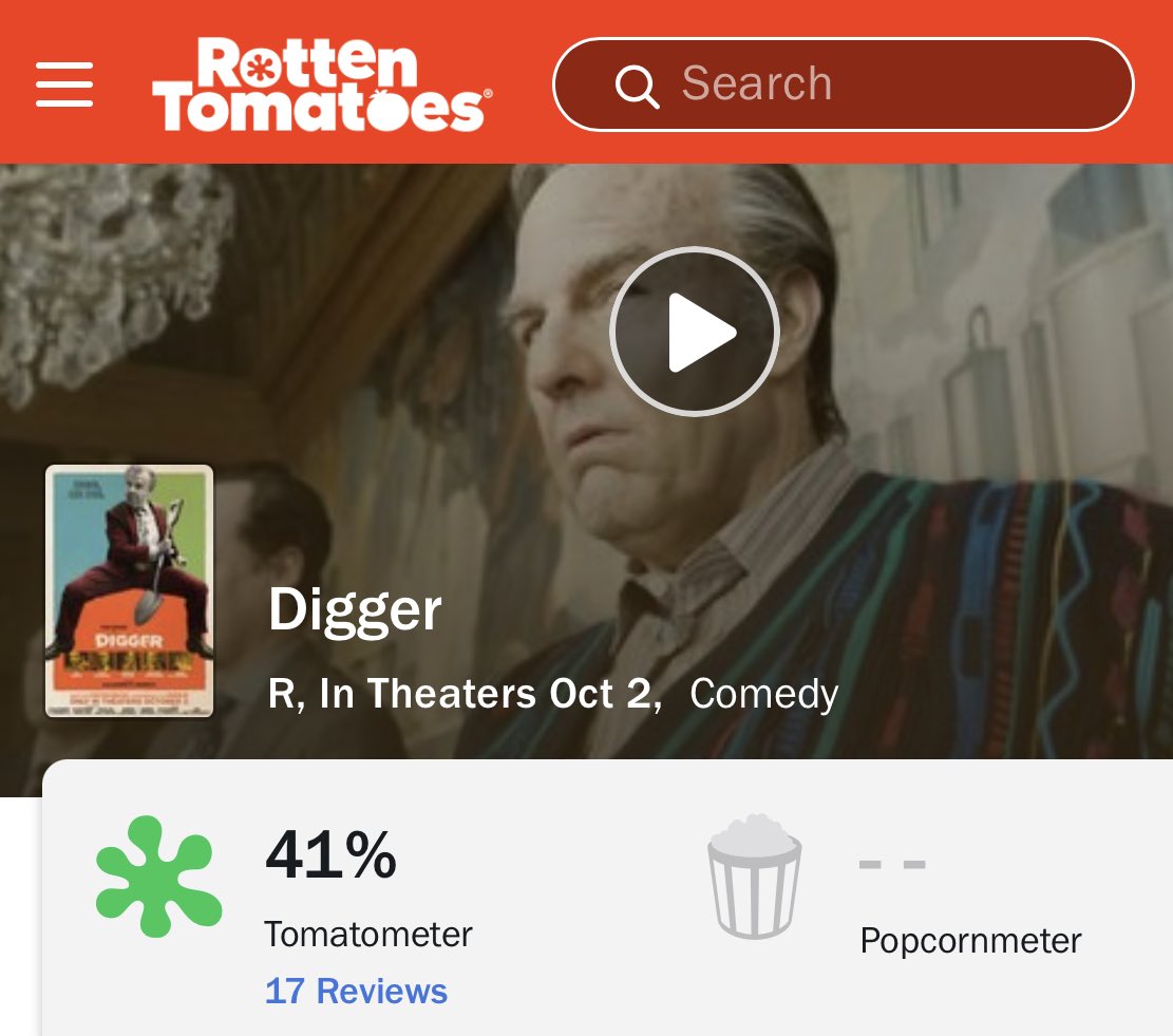 FilmUpdates's tweet photo. Alejandro G. Iñárritu’s ‘DIGGER’ starring Tom Cruise debuts at 41% on Rotten Tomatoes. https://t.co/KbFNMYI3Ou