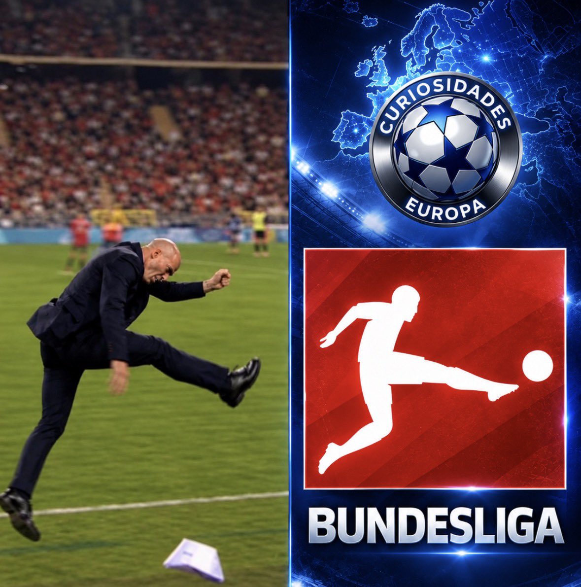CuriosidadesEU's tweet photo. Zidane recriou o logo da Bundesliga. https://t.co/tsS3FAyhBO