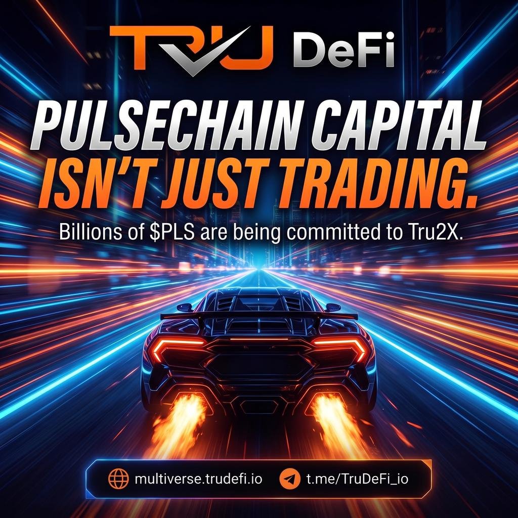 TruDeFi_io's tweet photo. #PULSECHAIN CAPITAL ISN'T JUST TRADING.

Billions of $PLS are being committed to Tru2X.

Not for another token.
Not for another narrative.

For one straightforward objective:

MORE $PLS.

Join the club. Link in the comments 👇 https://t.co/5L5jiRiY5B