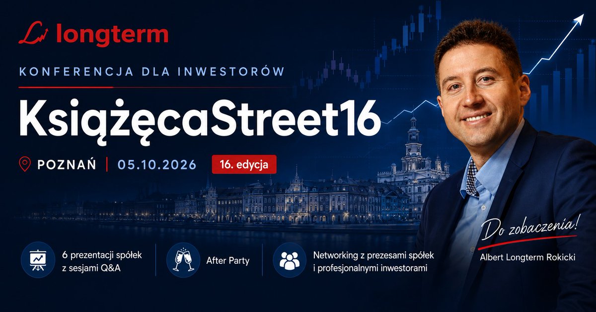 Longterm44's tweet photo. Już w najbliższy poniedziałek 05.10 startuje nasza konferencja KsiążęcaStreet16: wystąpią przedstawiciele 6 spółek z głównego parkietu @GPW_WSExchange w tym 3 o wartości ponad 1 mld zł a jedna z wyceną 1 mld $: @cyberFolkscom @vercom_sa @CreotechSa #DigitalNetwork #Elektrotim #QNATechnology Konferencję poprowadzi dziennikarka @ForbesPolska @pressagnes