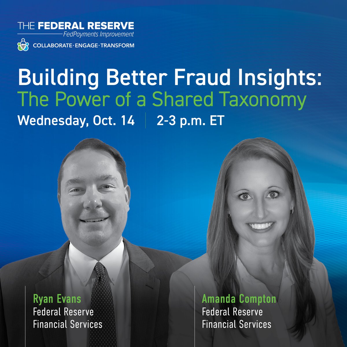 FedPayImprove's tweet photo. Join us on Oct. 14 at 2-3 p.m. ET to learn how a shared fraud taxonomy such as the FraudClassifier(SM) model, can help you gain insight into how fraud is impacting your organization and the ecosystem as a whole. Register today: https://t.co/K4ZsEmHBPN https://t.co/49TdtSliVD