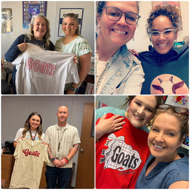 GroesbeckHOW's tweet photo. ππ A little T-shirt swapping and a LOT of fun at HOW!
Our staff had a T-shirt exchange, and we loved seeing what everyone picked out for each other! π
We work hard, but we sure know how to have a little fun together, too! ππ
#HOWFamily #GoGoats #BetterTogether https://t.co/UjCL722lts