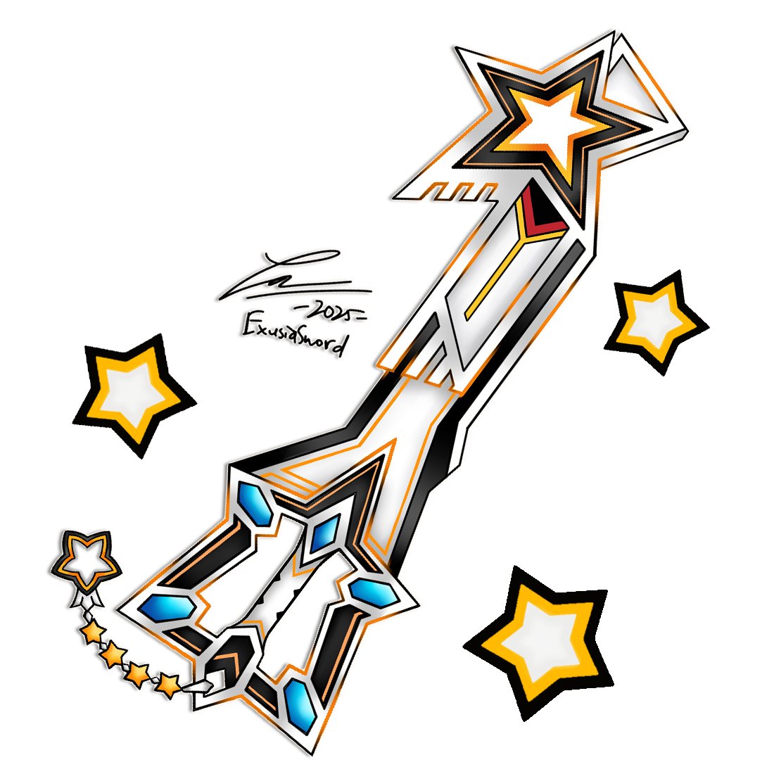 INazeerudin's tweet photo. #Swordtember Day 30 
'White Comet'. 
The Keyblade themed after Kiana Kaslana from Honkai Impact 3rd. #keyblade https://t.co/ZaCj4ED7xG