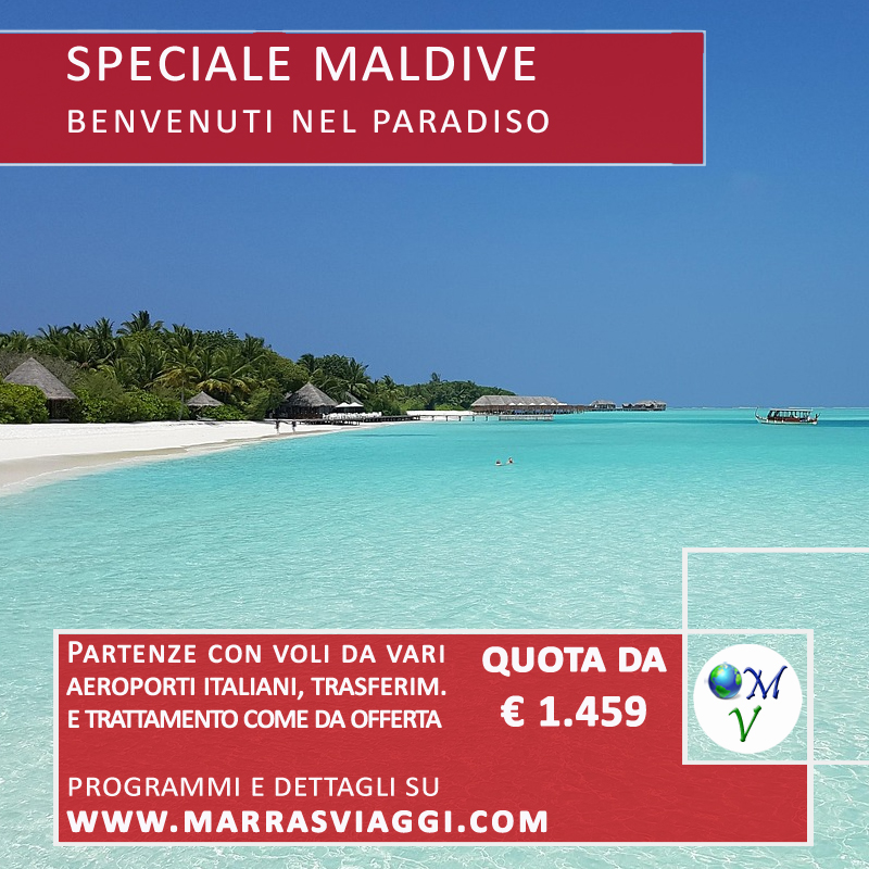 MARRASVIAGGI's tweet photo. 🌴 Speciale Maldive
Paradiso, relax e mare cristallino🌊
✨ 11 giorni/8 notti 
🍽️ Trattamento da programma
🛫 Voli dai principali aeroporti italiani
📅 Partenze tutto l’anno-  Quote da € 1459
🔗 Contattaci per info e prenotazioni su https://t.co/Uv9QKw7n7l
#Maldive #marrasviaggi https://t.co/4z3wV5Vl12