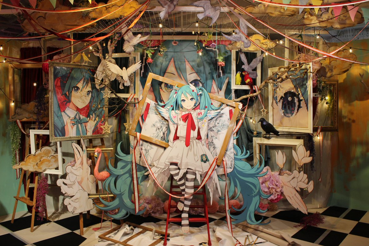 moe2_kyun's tweet photo. 「初音ミクとEko iXimaのミクストメディア展」、とてもよかったです！✨
そこで買ったアクリルジオラマを家で組み立てたら、ちょっと懐かしい気持ちになりました。💙
#iXima展 https://t.co/v8OBFIPbnV