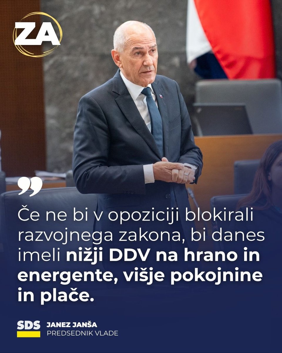 strankaSDS's tweet photo. Razvojni zakon prinaša konkretne ukrepe za ljudi, od nižjega DDV na hrano in energente do višjih pokojnin in plač. 

Zakaj bi kdo nasprotoval ukrepom, ki lahko izboljšajo življenjski standard ljudi? https://t.co/klwh6qTamQ