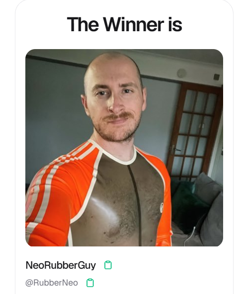 Pupjoi's tweet photo. @RubberNeo  Congrats! DM us to claim 🎉 https://t.co/xLYbvyBHIw