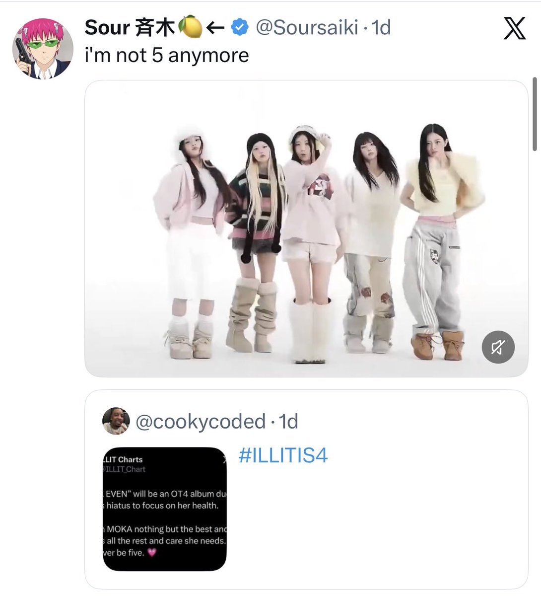 THEOGWHITEMAMBA's tweet photo. mys got that karma real quick for making fun of illit yesterday 😭 https://t.co/TmDWaELMAo