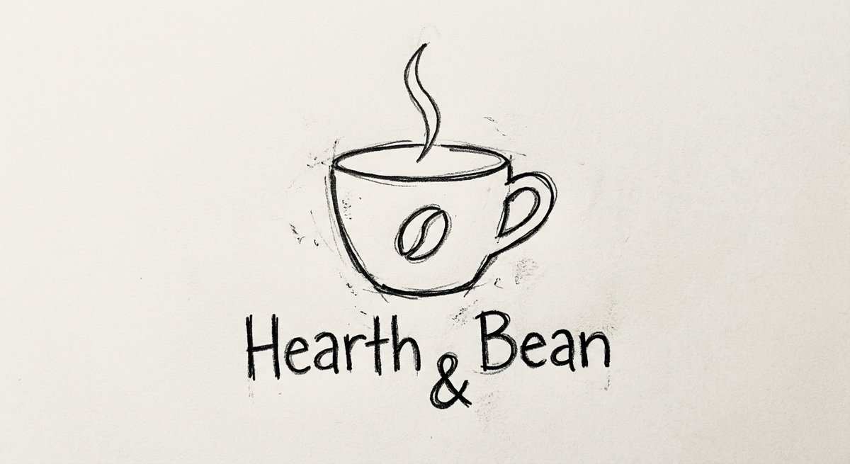 MosharofKing's tweet photo. Warmth in every cup. ☕ Warmth in every bean.   Here is the official logo concept for Hearth &amp; Bean! What do you think of this minimalist hand-drawn design? 💭   #HearthAndBean #LogoDesign #CoffeeTime #DesignTwitter #Branding https://t.co/Hpf7j0rHNJ