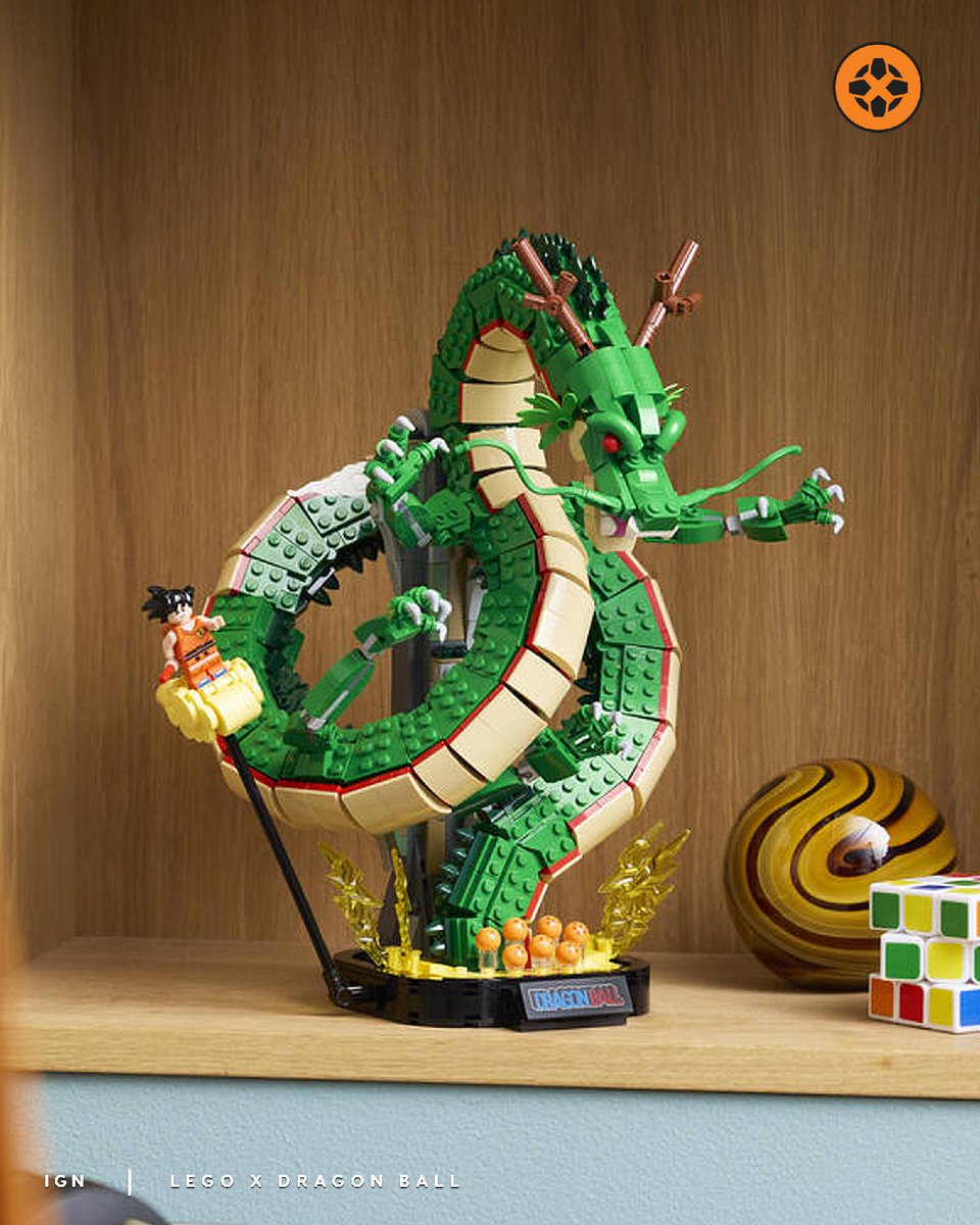 IGN's tweet photo. LEGO has unveiled their new 1764-piece Dragon Ball set, which features an enormous Shenron and a minifig of Goku gliding on a Flying Nimbus. https://t.co/LpI3DyWU3Y https://t.co/0PIGrRZLEm
