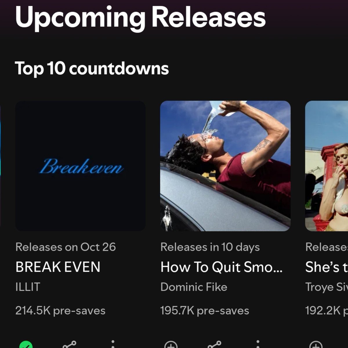 ILLIT_Chart's tweet photo. 🌏 Spotify ‘Top 10’ Countdown Chart:

#4. "BREAK EVEN" (=) — 214,5K (+21,2K) pre-saves 🔥🔥

#ILLIT #아일릿 @ILLIT_official https://t.co/P8QxZHLjol