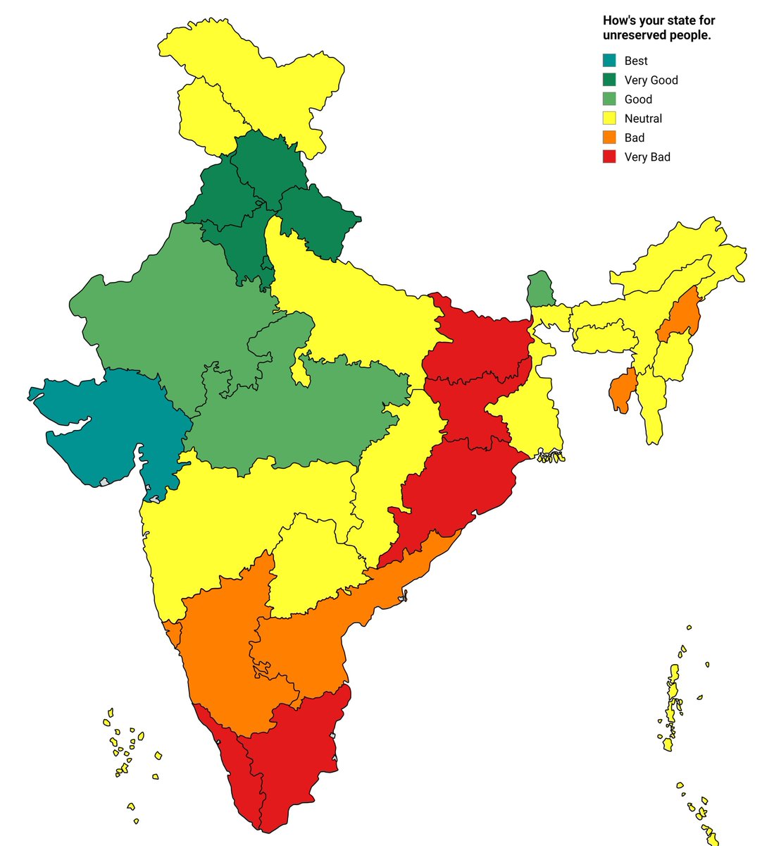 ArushiYadavG's tweet photo. How's your state for unreserved/savarna/GEN people. https://t.co/MLf51OshrO