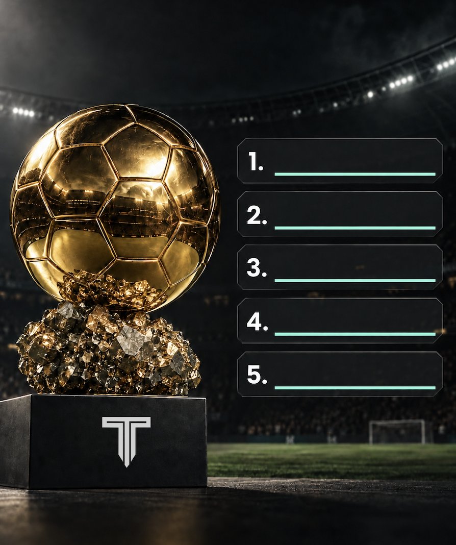 TouchlineX's tweet photo. 🚨 𝗦𝗨𝗥𝗩𝗘𝗬: The Ballon d'Or top 5 should be: https://t.co/D3eLe0ngNc
