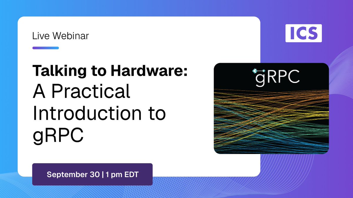 icsonqt's tweet photo. Join our webinar on September 30 and learn how to use #gRPC and #ProtocolBuffers to generate strongly typed APIs from a single .proto contract, stream telemetry, execute commands, and support cross-language communication. Live demo included. Register now! https://t.co/bQmElLzbBJ https://t.co/J2YQzx1m5x