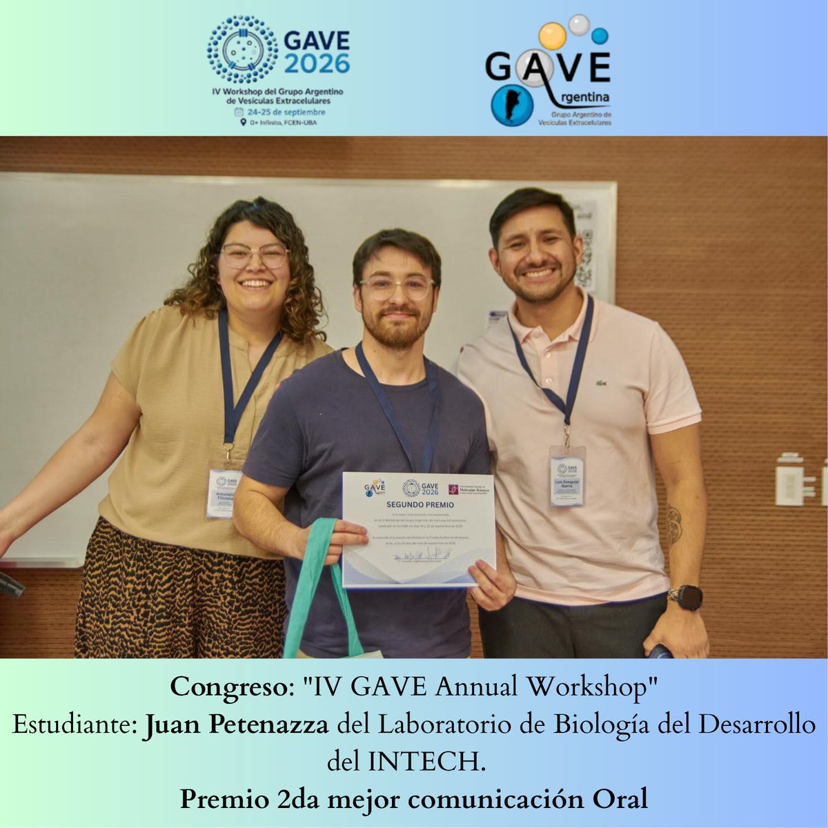 IntechChascomus's tweet photo. ¡Felicitaciones Juan! más que merecido 🙌🏻
@gave_arg @lbd_intech https://t.co/D3gM3J3tib