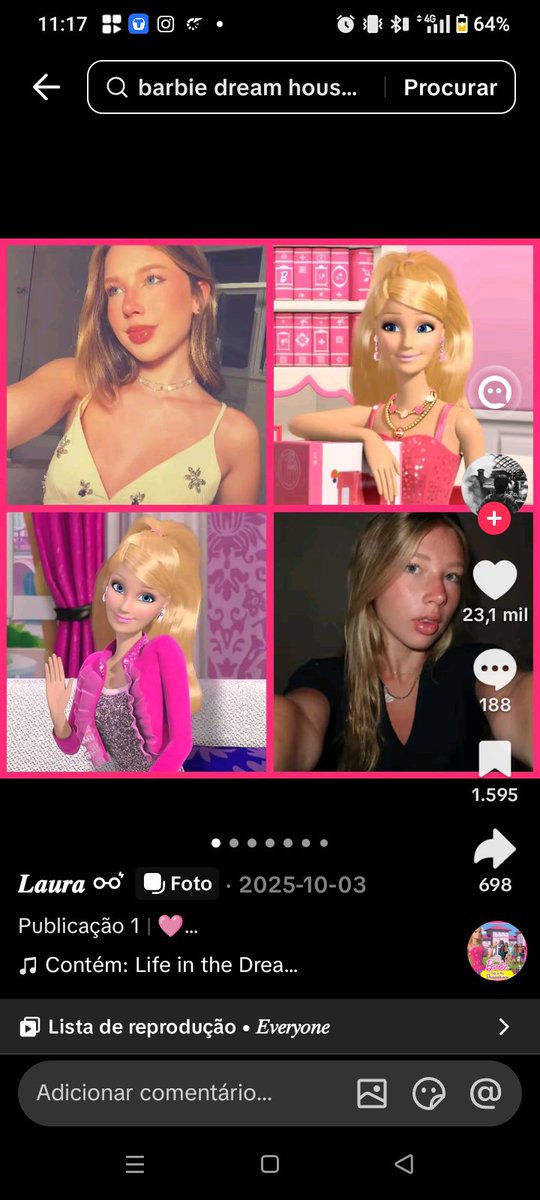 FelinaQueenka's tweet photo. Barbie: Formada em diversas 𝗳𝗮𝗰𝘂𝗹𝗱𝗮𝗱𝗲𝘀, mais de 100 profissões, cuida das três irmãs, estilosa, linda, tem um namorado incrível que ajuda ela em TUDO, é carinhoso com ela e não é 𝘁𝗿𝗮𝗻𝘀𝗳𝗼́𝗯𝗶𝗰𝗼,... 
Soso: Careca https://t.co/ripuSaFHVI