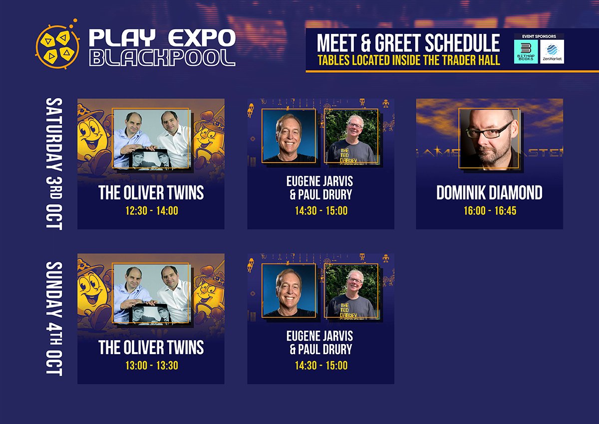 ReplayEvents's tweet photo. The updates are out, the games are locked in and loading, and the Norbreck is getting its retro facelift… which means it’s finally time to plan your weekend!

You can now check out the full schedules for the Main Stage, Connaught Suite talks, meet & greets and tournaments, plus the floorplan so you know where everything is.

(Post 1/2)