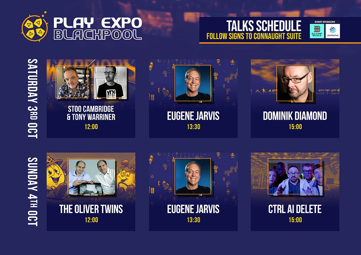 ReplayEvents's tweet photo. The updates are out, the games are locked in and loading, and the Norbreck is getting its retro facelift… which means it’s finally time to plan your weekend!

You can now check out the full schedules for the Main Stage, Connaught Suite talks, meet & greets and tournaments, plus the floorplan so you know where everything is.

(Post 1/2)