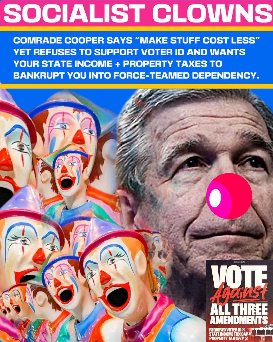 LowCountryBK369's tweet photo. The @NCDemParty wants illegals to vote to help get their DSA, Carolina Federation, Equality NC + CAIR candidates elected so they can burden North Carolinians with the bill.
NC, DO NOT BE FOOLED BY THESE SOCIALIST CLOWNS. π€‘
@WhatleyNC FOR SENATE!
#DESTROYROY
#NCFirst #WhatleyForSenate #ncpol