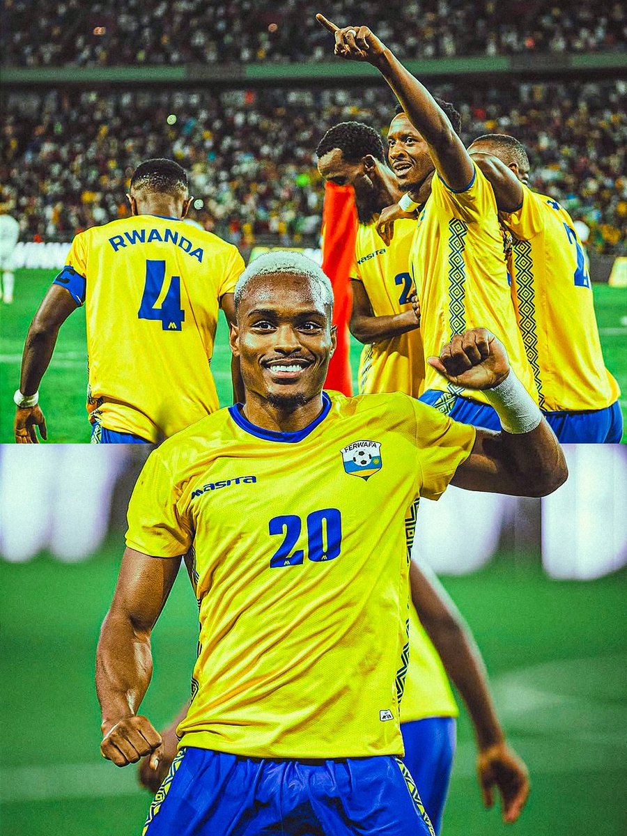 CAF_Online's tweet photo. Rwanda cruise to their second win in two matches. 🇷🇼

Dream start in the #TotalEnergiesAFCON2027 Qualifiers. 

📸 @FERWAFA https://t.co/rYpRUIDKlV