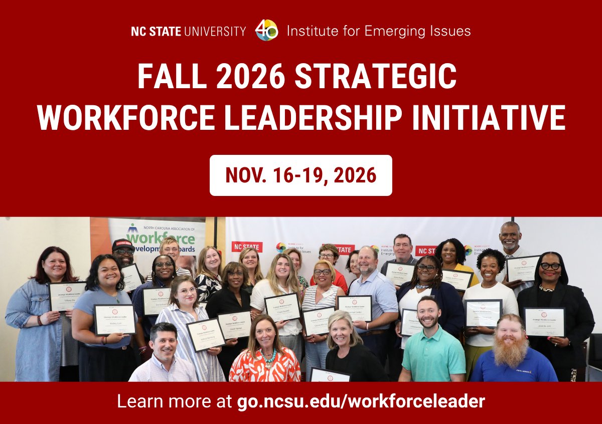 emergingissues's tweet photo. Applications are open for the Fall 2026 Strategic Workforce Leadership Initiative, Nov. 16-19! Gain the strategic skills needed to leverage the strengths in your community and create impactful initiatives. Spots are limited! Apply by 10/23: https://t.co/y16feBMEdW https://t.co/TqLhX8yzEL