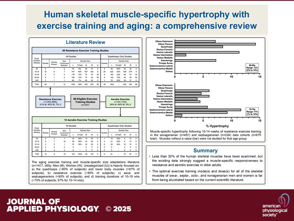 japplphysiol's tweet photo. Need another reminder to get some #exercise? Human skeletal muscle-specific #hypertrophy with exercise training and #aging: a comprehensive review (Caroline Vincernty et al. @BallState):

https://t.co/vAR9ijETZe https://t.co/Kc4BnzS8iP