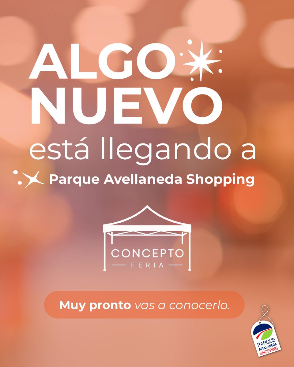 pcavellaneda's tweet photo. ✨ ¡Algo nuevo está llegando al Shopping!

Se viene Concepto Feria, un nuevo espacio para descubrir, recorrer y encontrar propuestas diferentes. 🛍️✨

Muy pronto te vamos a contar todos los detalles.
¿Ya te imaginás de qué se trata? 👀

#ParqueAvellanedaShopping #ConceptoFeria https://t.co/zAcZFYXDvi