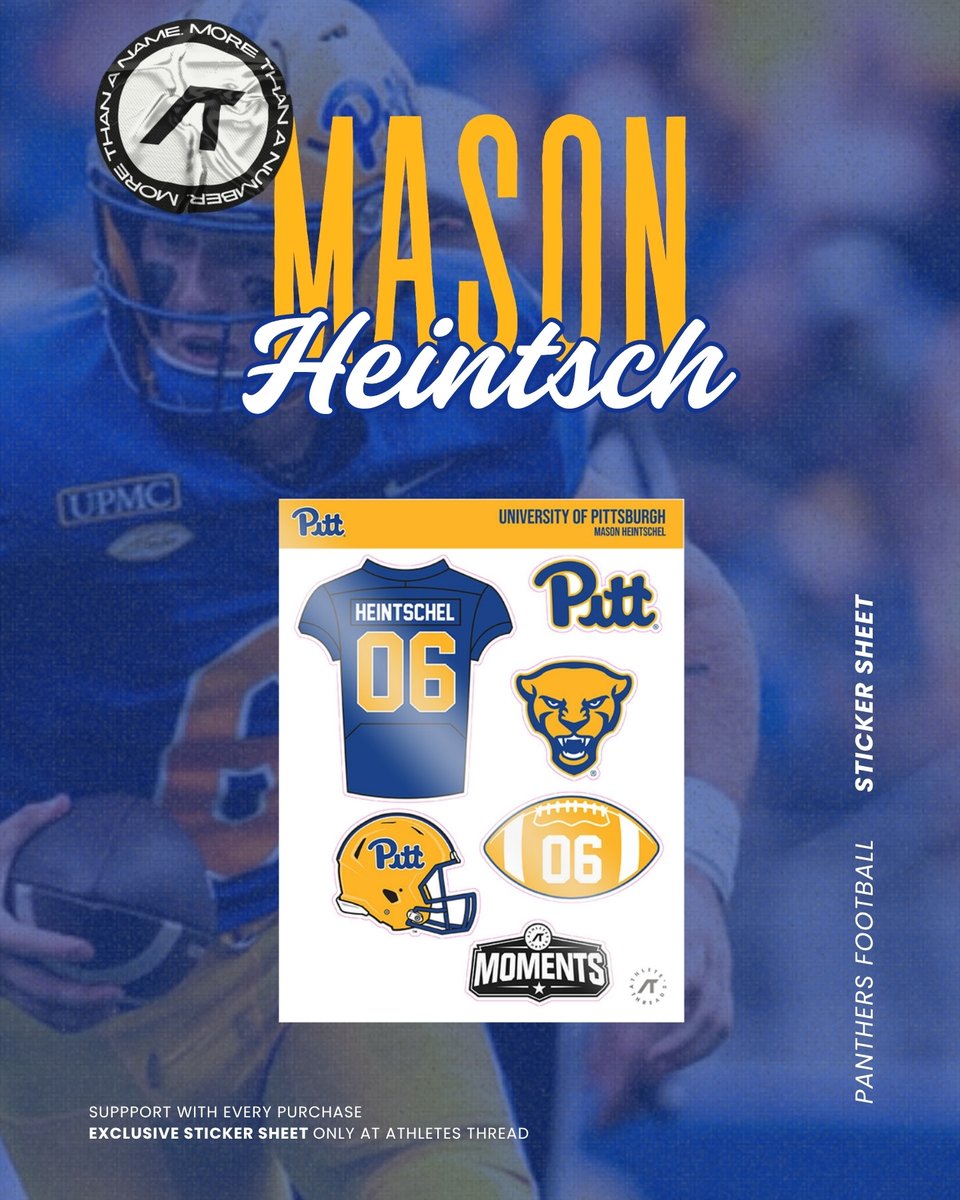 PantherThreads's tweet photo. For the fans who want to rep #06 everywhere 💙💛

Mason Heintschel sticker sheet now available!

https://t.co/rhiib5xgMl

with @mason_heinch06 https://t.co/XzHGPNrhSb