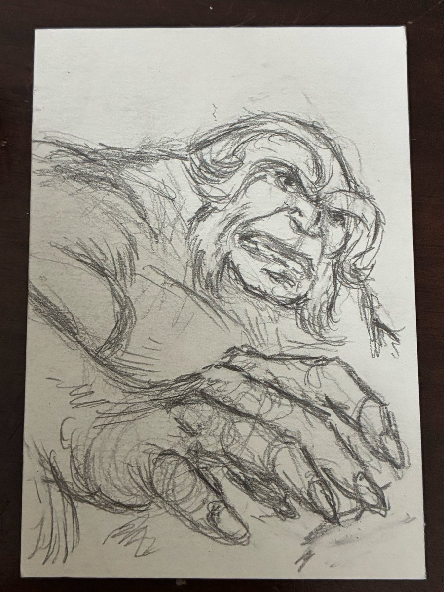 MikeWLynch's tweet photo. WIP. A request from a follower on X. I’m going to be doing a bunch of these sketch card size on illustration board scraps to test out some inks with watercolor to prep for a new commission. #sasquatch #wip #sketchcard #pencilsketch #alphaflight https://t.co/Ywo8XN5Pr3