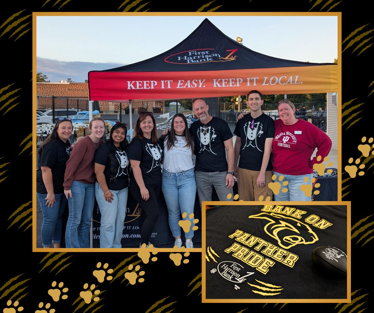 FirstHarrison's tweet photo. Friday was a great night to be a Panther!

As part of our Panther Pride sponsorship, we were honored to present a $10,000 donation to Corydon Central Athletics during the football game. We also enjoyed sharing t-shirts and mini footballs along the way! https://t.co/KEj3R7aiA0