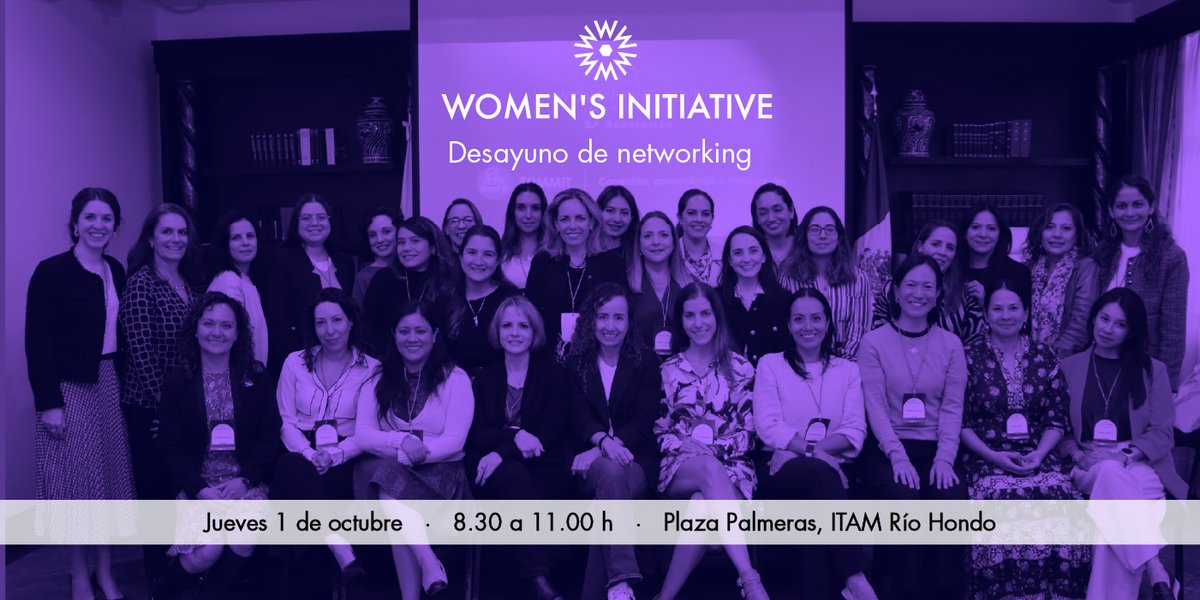 ExITAM's tweet photo. Exalumnas ITAM, las esperamos en el sexto desayuno de networking Women’s Initiative, con la participación de Ana Paula Ordorica.

📅 1 de octubre | 8:30 h
📍 ITAM Río Hondo

Regístrate: https://t.co/i88xto8Elr

#WomensInitiative #ExITAM https://t.co/L06rUTSHYV