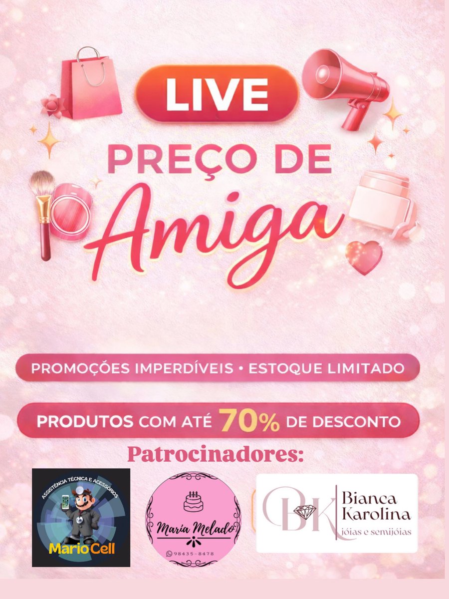 BusterArdqd's tweet photo. The official artwork is live! Mark your calendar: our Preço de Amiga livestream is this Saturday at 7 PM! Products with up to 70% off, plus live giveaways from our amazing sponsors. Only followers of the sponsors can win, so follow them now. https://t.co/IGYTxcXQda